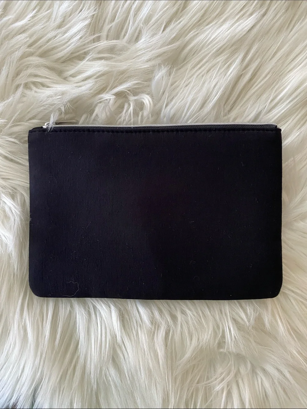 Christian Dior Embroidered CD Black Zip makeup bag